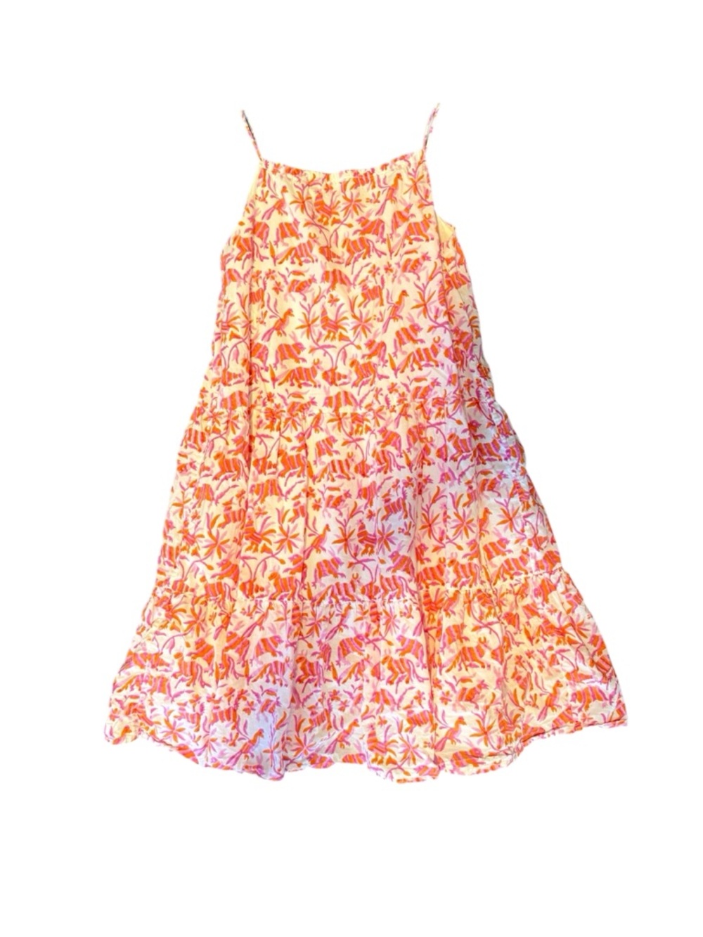 Roberta Roller Rabbit Pink and Orange Floral Tiered Dress